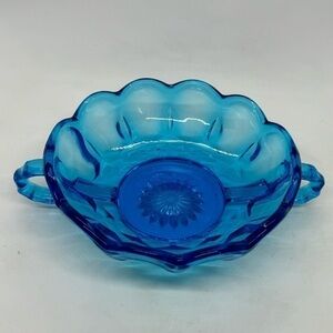 Vintage Nappy Fairfield Laser Blue by Anchor Hocking Candy/Nut Dish
